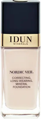 Минеральный тональный флюид Idun Minerals Nordic Veil Liquid Mineral Foundation полуматовый веганский, 26 мл