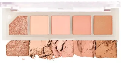 Палетка теней для век Unleashia Mood Shower Eye Palette пять оттенков, матовые и с шиммером, 4 г, оттенок 02 - Rose Shower