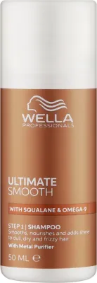 Шампунь Wella Professionals Ultimate Smooth разглаживающий, со скваланом и омега-9, для окрашенных волос, 50 мл, Германия