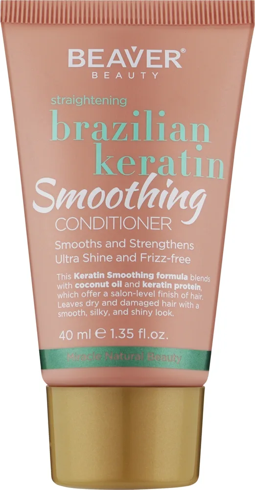 Кондиционер для волос Beaver Professional Brazilian Keratin Smoothing Conditioner, с кератином, для эластичности волос, 350 мл
