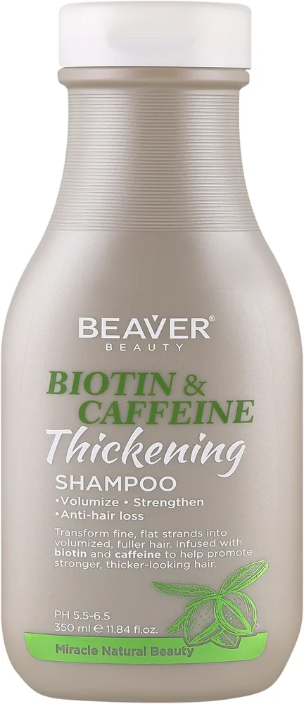 Шампунь против выпадения волос с биотином и кофеином Beaver Professional Biotin & Caffeine Thickening Shampoo, 350 мл