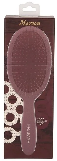 Щётка для волос Framar Detangle Brush Dark Academia Maroon для распутывания, мягкие щетинки, 1 шт