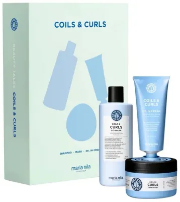 Набор Maria Nila Coils & Curls очищающий кондиционер 350 мл маска 250 мл и несмываемый крем 100 мл