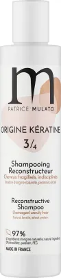 Шампунь Patrice Mulato Origine Keratine восстанавливающий, с кератином и протеином шёлка, шаг 3/4 ритуала домашнего ухода, 200 мл, Франция