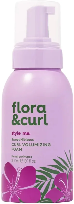 Flora & Curl Flora & Curl Style Me Sweet Hibiscus Curl Volumizing Foam - Пена для объёма вьющихся волос Flora Curl Style Me Sweet Hibiscus Curl Volumizing Foam, с шелковистой текстурой, 300 мл