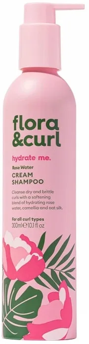 Flora & Curl Flora & Curl Hydrate Me Rose Water Cream Shampoo - Шампунь для кудрявых волос Flora &amp; Curl Hydrate Me Rose Water Cream Shampoo кремовый, с розовой водой, 300 мл