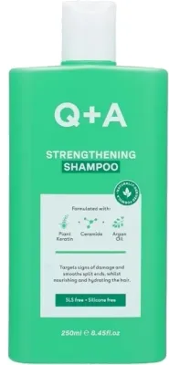 Шампунь Q+A Strengthening укрепляющий, с аргановым маслом и керамидами, для повреждённых и ослабленных волос, 250 мл, Великобритания