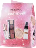 Набор для макияжа Makeup Revolution Icons Forever Minis палетка теней хайлайтер блеск для губ и спрей-фиксатор уценка — фото 2