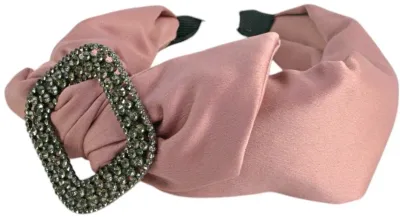 Ободок для волос Lolita Accessories с бантом и украшениями, розовый, 1 шт