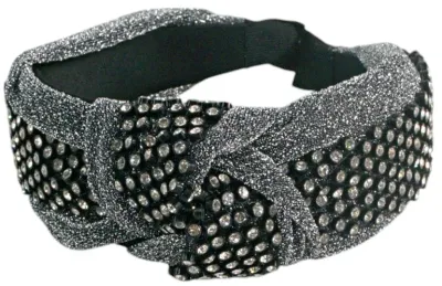 Ободок для волос Lolita Accessories с пайетками, чёрно-серый, 1 шт