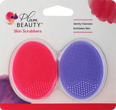 Щёточки для очищения лица Plum Beauty Skin Scrubbers силиконовые, набор, 2 шт