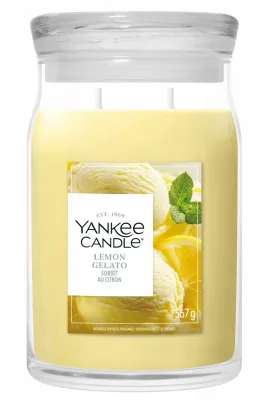 Свеча ароматическая Yankee Candle Lemon Gelato, лимонный сорбет с ванилью, 368 г
