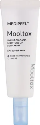 MEDIPEEL Medi Peel Hyaluronic Acid Mooltox Mild Tone Up Sun Cream SPF 50+ PA++++ - Крем солнцезащитный Medi Peel Hyaluronic Acid Mooltox Mild Tone Up Sun Cream выравнивающий тон SPF50+ PA++++, 50 мл