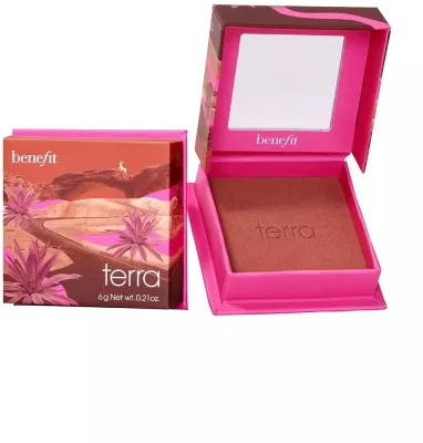 Румяна для щёк Benefit Terra Terracotta Blush Powder пудровые, золотисто-кирпичный оттенок