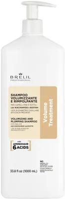 Шампунь Brelil Volume Treatment для объёма и густоты тонких волос, с ниацинамидом и биотином, 250/1000 мл, Италия, 1000 мл