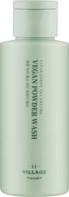Village 11 Factory Clear Green Tea Enzyme Vegan Powder Wash энзимная пудра для умывания с зелёным чаем и папаином, веганская, для чувствительной кожи 60 г