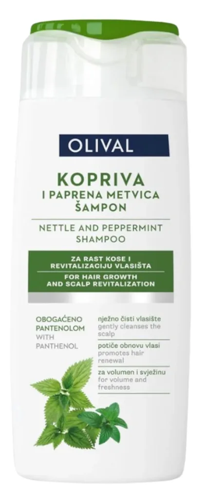 Шампунь для волос Olival Nettle And Peppermint Shampoo с экстрактами крапивы и мяты, для объёма и свежести, 250 мл