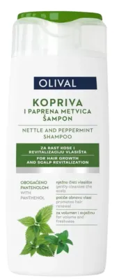 Шампунь для волос Olival Nettle And Peppermint Shampoo с экстрактами крапивы и мяты, для объёма и свежести, 250 мл