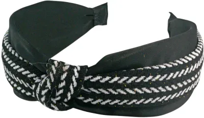 Ободок для волос Lolita Accessories с узором, чёрно-белый, 1 шт