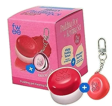 Набор Fwee Lip & Cheek Blurry Pudding Pot бальзам для губ и щек и ручка-брелок, оттенок RD02 - Mule