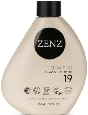Шампунь для волос Zenz Organic No. 19 Pure Rhassoul Shampoo с глиной Rhassoul, для сухих и вьющихся волос, 900 мл