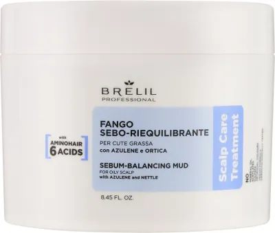 Себонормализующая грязь для кожи головы Brelil Scalp Care Treatment Mud с азуленом и крапивой, 250 мл