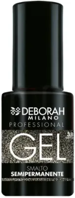 Гель-лак для ногтей Deborah Smalto Semipermanente Glitter Gel полуперманентный, с блестящими частицами, 4,5 мл, оттенок 38 - Black Flash