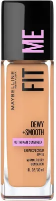 Тональный флюид Maybelline New York Fit Me Dewy + Smooth Foundation увлажняющий сияющий SPF 18, 30 мл