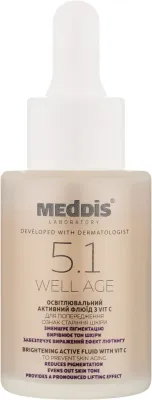 Флюид для лица осветляющий с витамином C Meddis Well Age Whitening Active Fluid, для кожи 35+, 30 мл