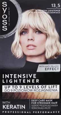 Осветлитель для волос Syoss Intensive Lightener With Keratin, до 9 тонов, против желтизны, оттенок 13.5 - Platinum