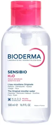 Bioderma Sensibio H2O Micellar Water мицеллярная вода для снятия макияжа, для сухой и чувствительной кожи лица и глаз, с помпой 500 мл