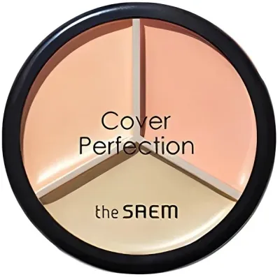 Корректор для контурирования лица The Saem Cover Perfection Triple Pot Concealer, 3 оттенка, 13,5 г, оттенок 04 - Tone Up Beige
