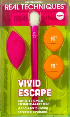 Набор Real Techniques Bright Eyes Vivid Escape кисть для консилера 242 спонж Miracle Concealer и мини-спонжи 2 шт