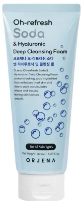Пенка для умывания Orjena Oh-Refresh Deep Cleansing Foam с содой и гиалуроновой кислотой, 180 мл
