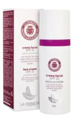 La Chinata Face Cream крем для лица увлажняющий для чувствительной и сухой кожи SPF 25, с маслом ши и алоэ 50 мл