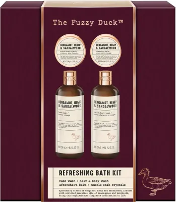 Мужской набор Baylis & Harding The Fuzzy Duck гель для тела и волос 250 мл бальзам после бритья 100 мл кристаллы для ванны 100 г и средство для умывания 100 мл