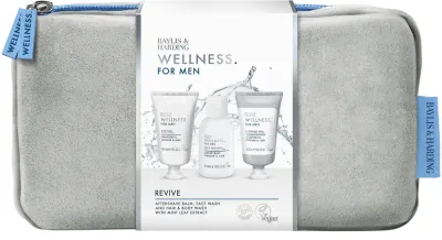 Мужской набор Baylis & Harding Wellness For Men бальзам после бритья 50 мл гель для тела и волос 100 мл средство для умывания 50 мл и косметичка