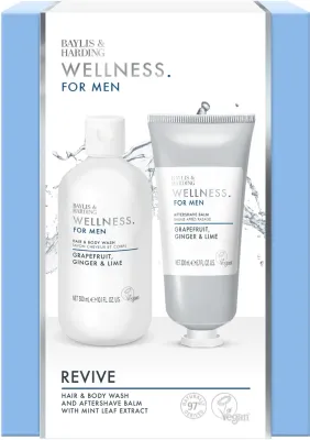 Мужской набор Baylis & Harding Wellness For Men гель для тела и волос 300 мл и бальзам после бритья 200 мл