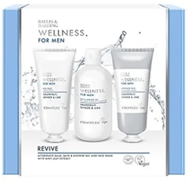 Мужской набор Baylis & Harding Wellness For Men бальзам после бритья 200 мл гель для тела и волос 300 мл и средство для умывания 200 мл