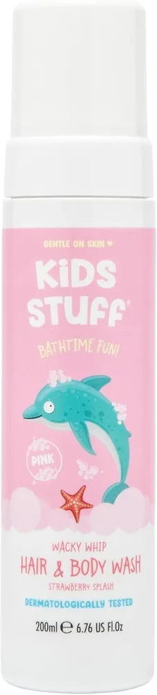 Пенящийся гель для волос и тела Kids Stuff Whacky Whip розовый, 200 мл