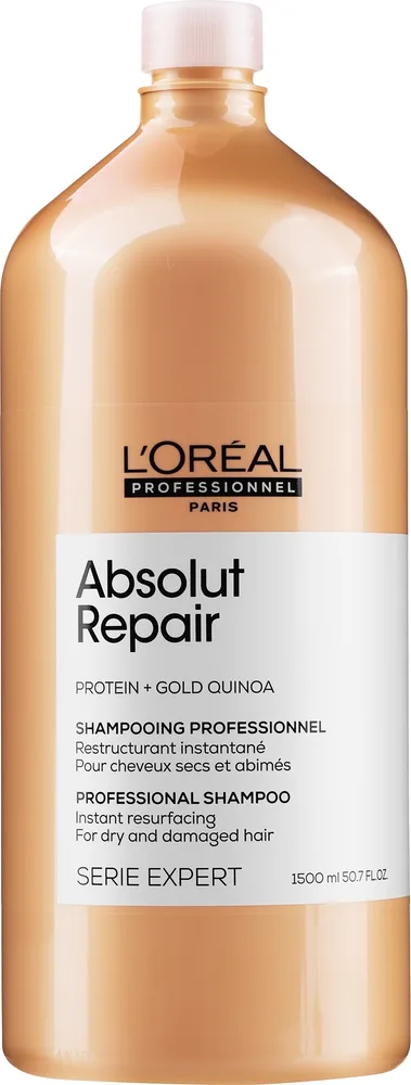 Шампунь для интенсивного восстановления повреждённых волос L'Oreal Professionnel Serie Expert Absolut Repair Gold Quinoa + Protein Shampoo, без дозатора, 1500 мл