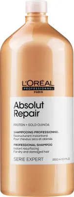 Шампунь для интенсивного восстановления повреждённых волос L'Oreal Professionnel Serie Expert Absolut Repair Gold Quinoa + Protein Shampoo, без дозатора, 1500 мл
