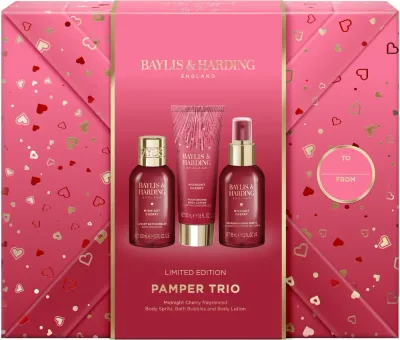 Набор Baylis & Harding Midnight Cherry лосьон для тела 100 мл пена для ванны 100 мл и спрей для тела 100 мл