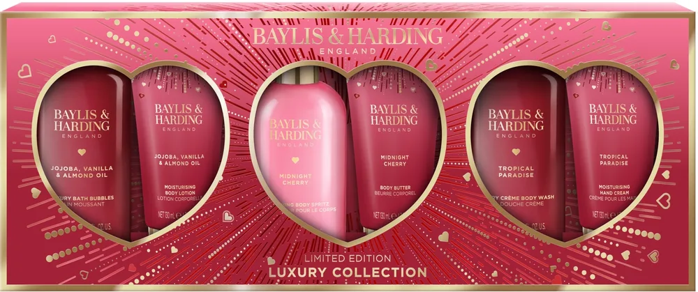 Набор Baylis & Harding спрей для тела 250 мл масло для тела 130 мл пена для ванны 300 мл лосьон 130 мл крем-гель для душа 300 мл и крем для рук 130 мл