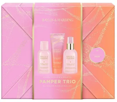 Набор Baylis & Harding Jojoba Vanilla & Almond пена для ванны 100 мл спрей для тела 95 мл и лосьон для тела 50 мл