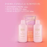 Набор Baylis & Harding Jojoba Vanilla & Almond Oil пена для ванны 300 мл лосьон 200 мл и крем-гель для душа 300 мл — фото 4