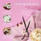 Набор Baylis & Harding Jojoba Vanilla & Almond Oil пена для ванны 250 мл гель для душа 250 мл масло для тела 100 мл и скраб для тела 100 мл — фото 5