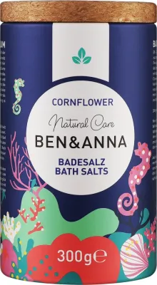Ben & Anna Ben & Anna Cornflower Bath Salts - Ben and Anna соль для ванны Василёк 300 г, Cornflower Bath Salts, морская соль с лепестками василька и маслом миндаля
