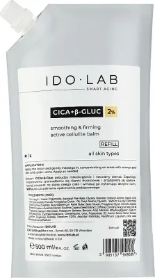 Антицеллюлитный бальзам для тела Idolab CICA+B-Gluc, сменный вкладыш, с центеллой и кофеином, 500 мл
