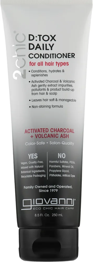 Детокс-кондиционер для волос с активированным углём Giovanni 2Chic D:tox Daily Conditioner, 250 мл